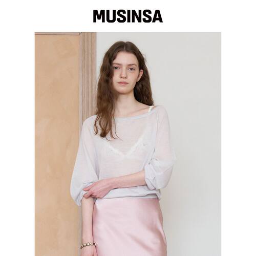 TTUDEMENT SHEER OFF SHOULDER PULLOVER_LIGHT 韩国官网直邮进口