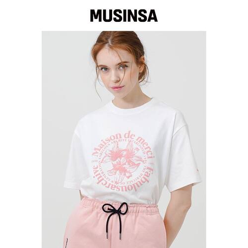 LA MAISON STUDIO WOMEN'S LISSE 抓绒短款T恤 W韩国官网直邮进口