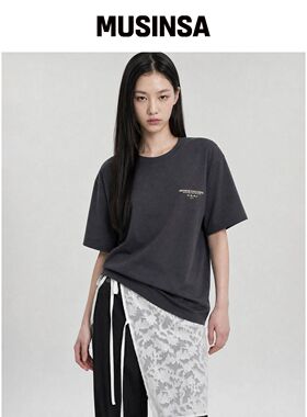 LOOKAST AVEL ARCHIVE SIGNATURE T-SHIRT_车灰韩国官网直邮进口