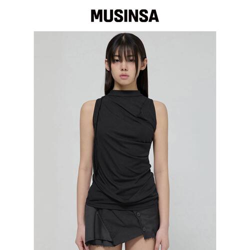 FLAREUP 褶皱无袖上衣 (FL-135_Black)韩国官网直邮进口MUSINSA