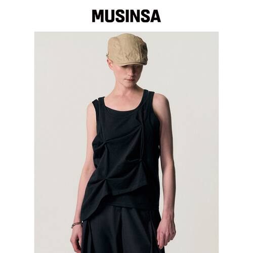 KIMZISU Pinched Layer Tank Top_BLACK韩国官网直邮进口MUSINSA