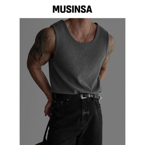 BOWLOW PRODUCT 纹理无袖衫 [灰色] MUSINSA韩国直邮官方正品