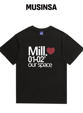 STAFFONLY MILL 01-02 TEE (黑色)韩国官网直邮进口MUSINSA
