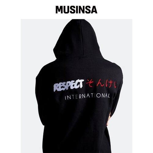 RESPECT HB国际日本LOGO连帽卫衣（VLACK） MUSI韩国官网直邮进口