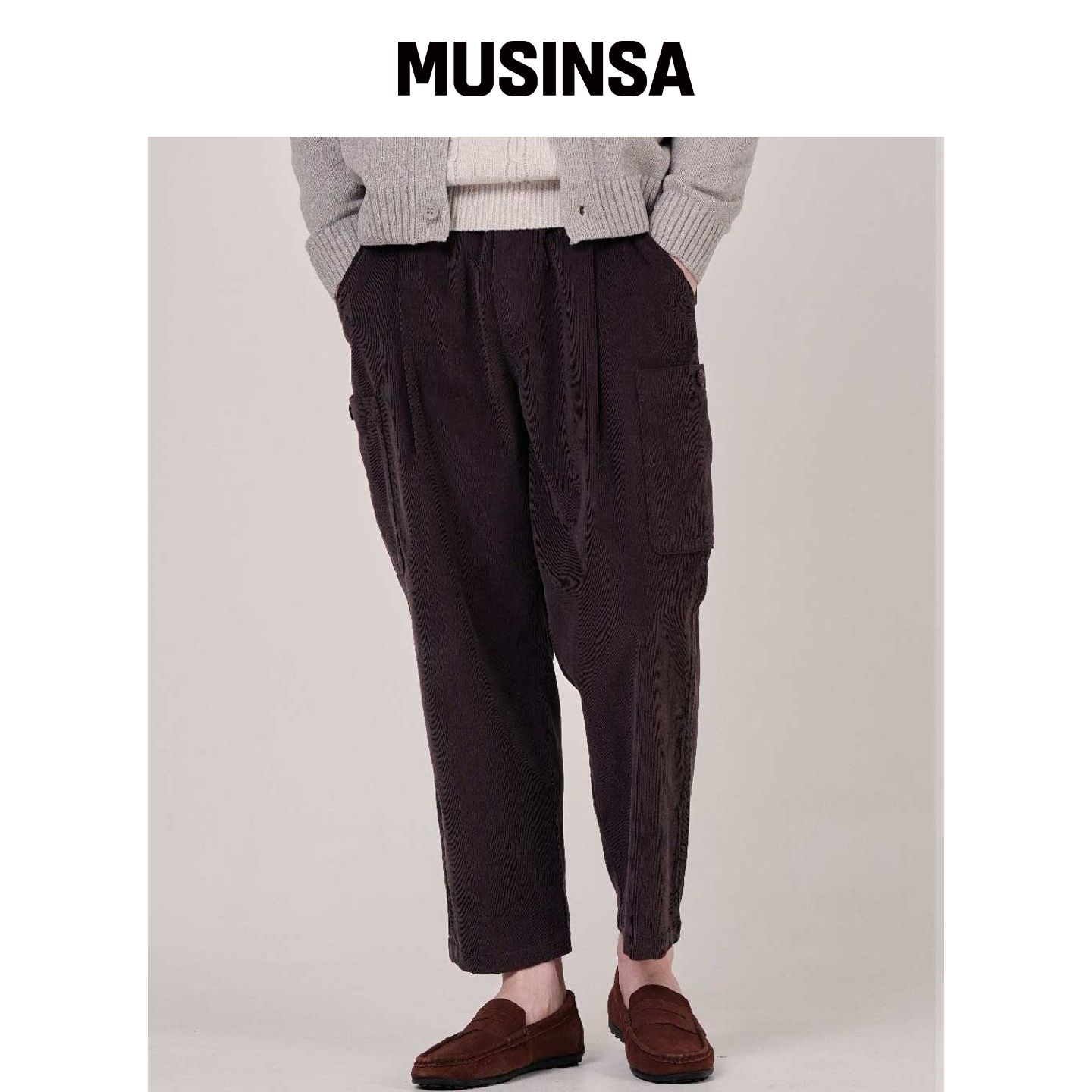 CUSTOMUS 男士16条绒布半宽松版型腰部E松紧冬季韩国官网直邮进口
