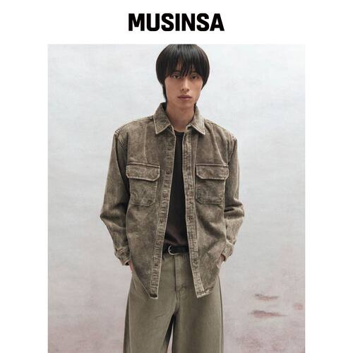 BIG UNION CORDUROY DYING 衬衫 (婴儿色) MUSIN韩国官网直邮进口