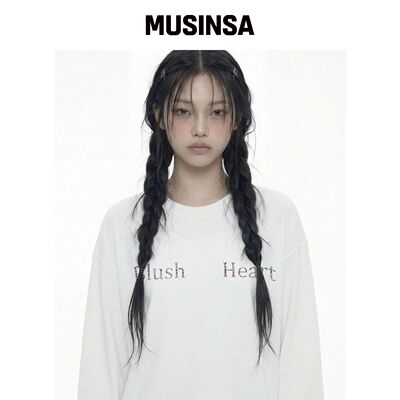 GRAVER [UNISEX]BLUSH HEART 长袖T恤_2色韩国官网直邮进口