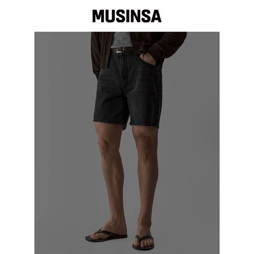 BOWLOW PRODUCT 水洗黑色牛仔短裤 MUSINSA韩国直邮官方正品