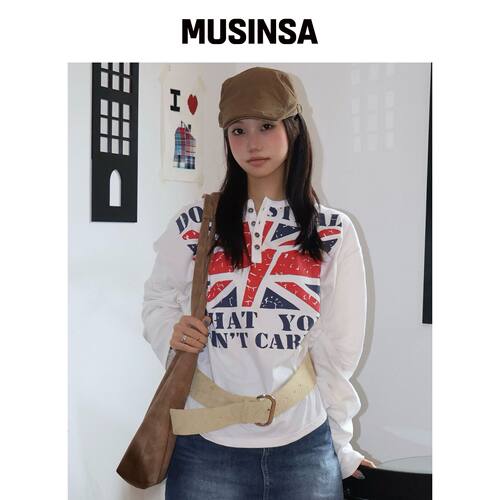 SUPERSUB [短款] Thunder Union Jack 亨利领长T韩国官网直邮进口