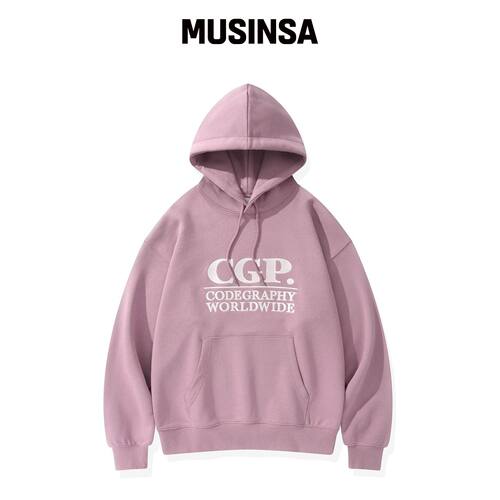 CGP CGP 方形logo 连帽卫衣_浅粉色 MUSINSA韩国官网直邮进口
