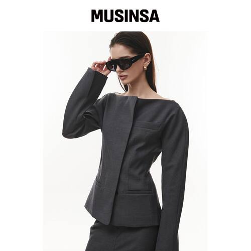 PROJECT WAVE Lip Line Jacket [CHARCOAL] MUSI韩国官网直邮进口