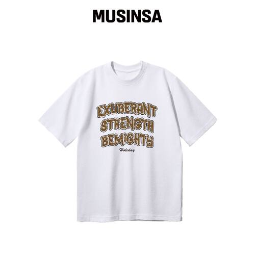 BEMIGHTY 复古字母宽松短袖T恤 [WHITE]韩国官网直邮进口MUSINSA