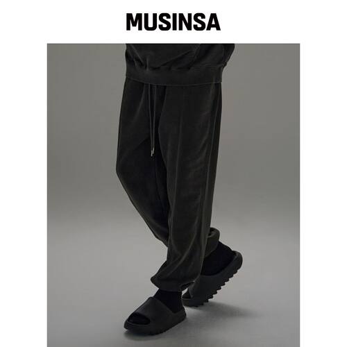 ATTENTIONROW 深灰色轻质涂料休闲裤 MUSINSA韩国官网直邮进口