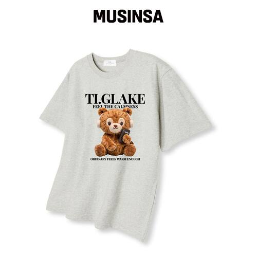 TI.GLAKE HEAD贝尔宽松短袖T恤燕麦色韩国官网直邮进口MUSINSA