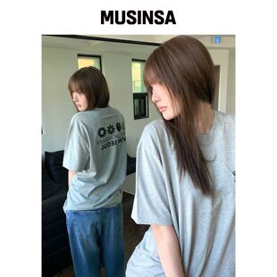 HAVISM NAME CARD S/S TEE（灰色）韩国官网直邮进口MUSINSA