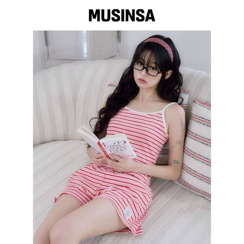 CORALIQUE MARINE TERRY STRIPE 短裤 PINK MUSI韩国官网直邮进口