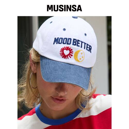MOODBETTER SYMBOL BALL CAP 白色 海军蓝 MUSIN韩国官网直邮进口
