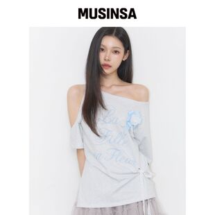 ILLIGO CUTOUT ROSETTTE T恤 背面灰色 MUSINSA韩国直邮官方正品