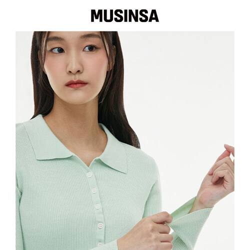 LAP 罗纹翻领开衫 AQ1KG280韩国官网直邮进口MUSINSA