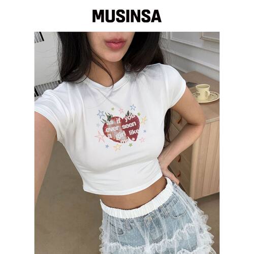 LIEMÉQUE STAROBERRY 短款 T恤 WHITE MUSINSA韩国官网直邮进口