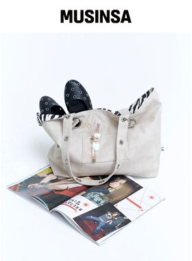 DEPC EYELET LEATHER BAG (VER.2) - BEIGE韩国官网直邮进口