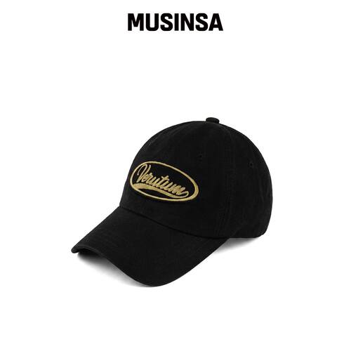 VERUTUM EVE LOGO 布贴棒球帽 黑色 MUSINSA韩国官网直邮进口