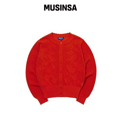 PENFIELD MOLDED锁鞋S 网点花纹针织开衫 红色_F韩国官网直邮进口
