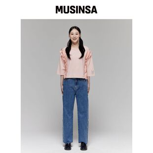 FIFI LAPIN 女性CUTENSO侧边半宽松牛仔裤/FS0WD韩国官网直邮进口
