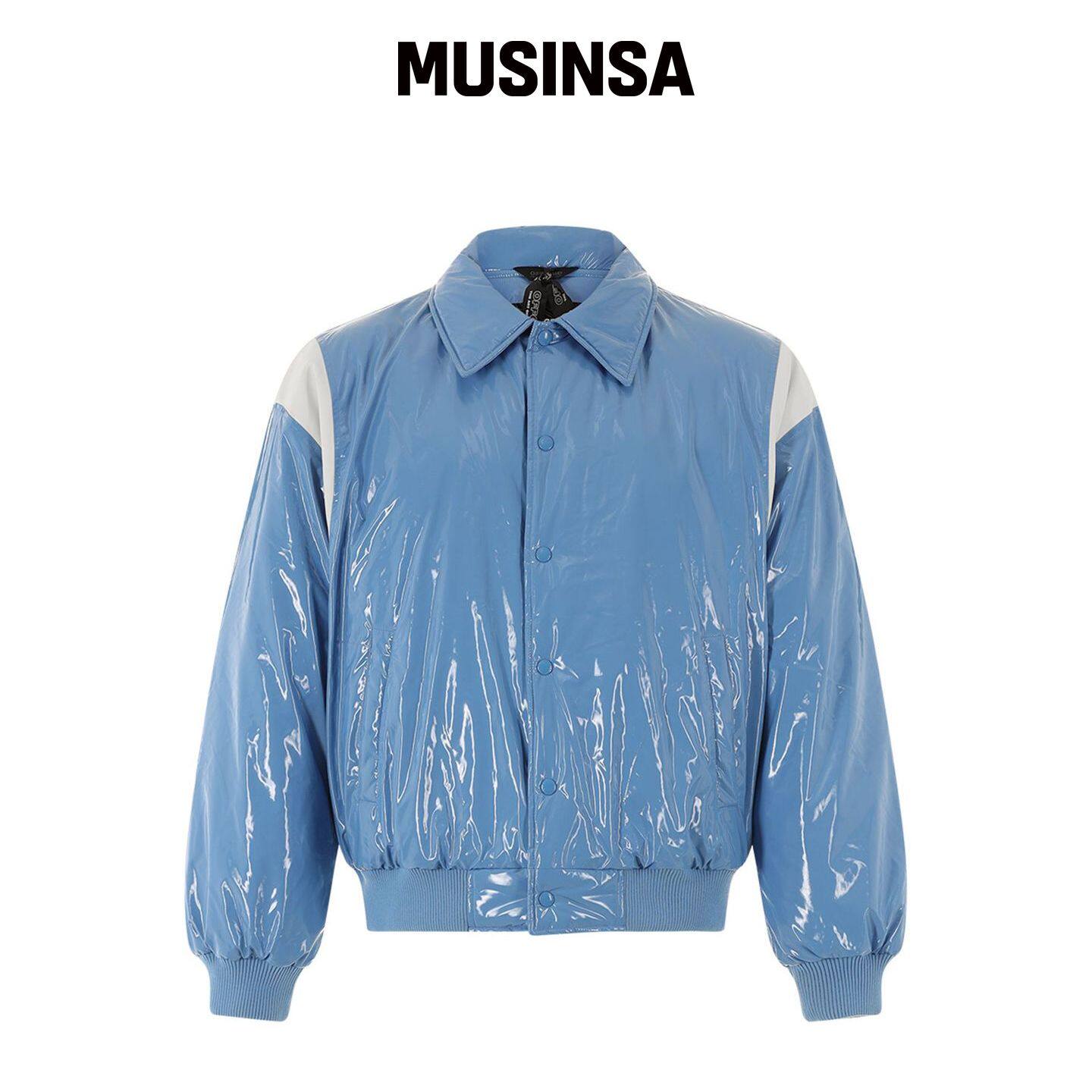 OFFGRID GLOSSY 棒球夹克短款羽绒服-浅蓝色 MUS韩国官网直邮进口