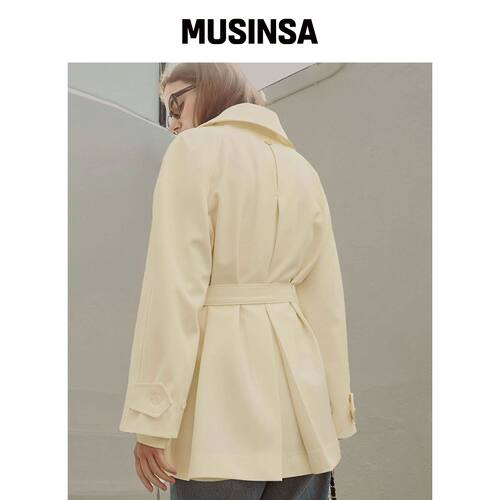 SLOWLOLLI Muir腰带半身风衣_2种颜色 MUSINSA韩国官网直邮进口
