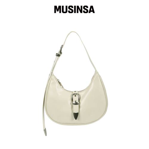 CURETTY C DOUBLE BELT MINI HOBO BAG_CREAM韩国官网直邮进口