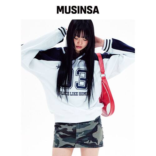 YOUHEE GRAPHIC TRACK JERSEY 卫衣 白色 MUSINS韩国官网直邮进口