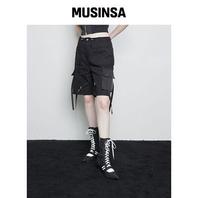 LARTIGENT L3 蝴蝶结口袋短裤（黑色） MUSINSA韩国官网直邮进口