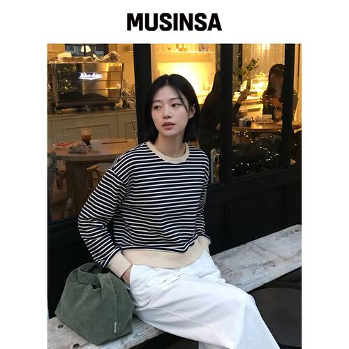JUCYJUDY J 罗纹拼色条纹T恤 JYTS0203 MUSINSA韩国官网直邮进口