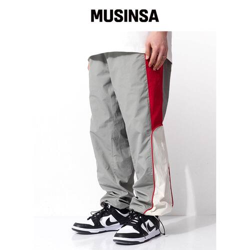 QT8 GARMENTS GB Old Track Pant (灰色/红色) M韩国官网直邮进口