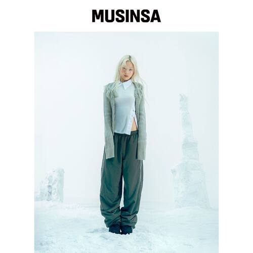 OJOS 绒里尼龙裤 / 炭灰色 MUSINSA韩国官网直邮进口