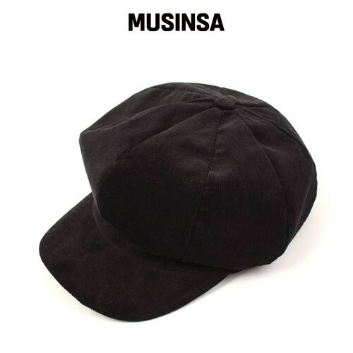 UNIVERSAL CHEMISTRY 黑色灯芯绒报童帽 MUSINSA韩国官网直邮进口