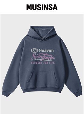 SAINTPAIN SP ON HEAVEN 宽松版型连帽卫衣 蓝色韩国官网直邮进口