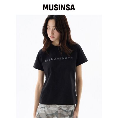 FILLUMINATE (W) AUTHENTIC LOGO T-SHIRT-黑色韩国官网直邮进口
