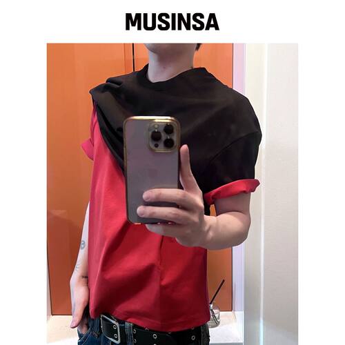 DNSR COMPACK 紧凑棉质短款T恤 红色 MUSINSA韩国官网直邮进口