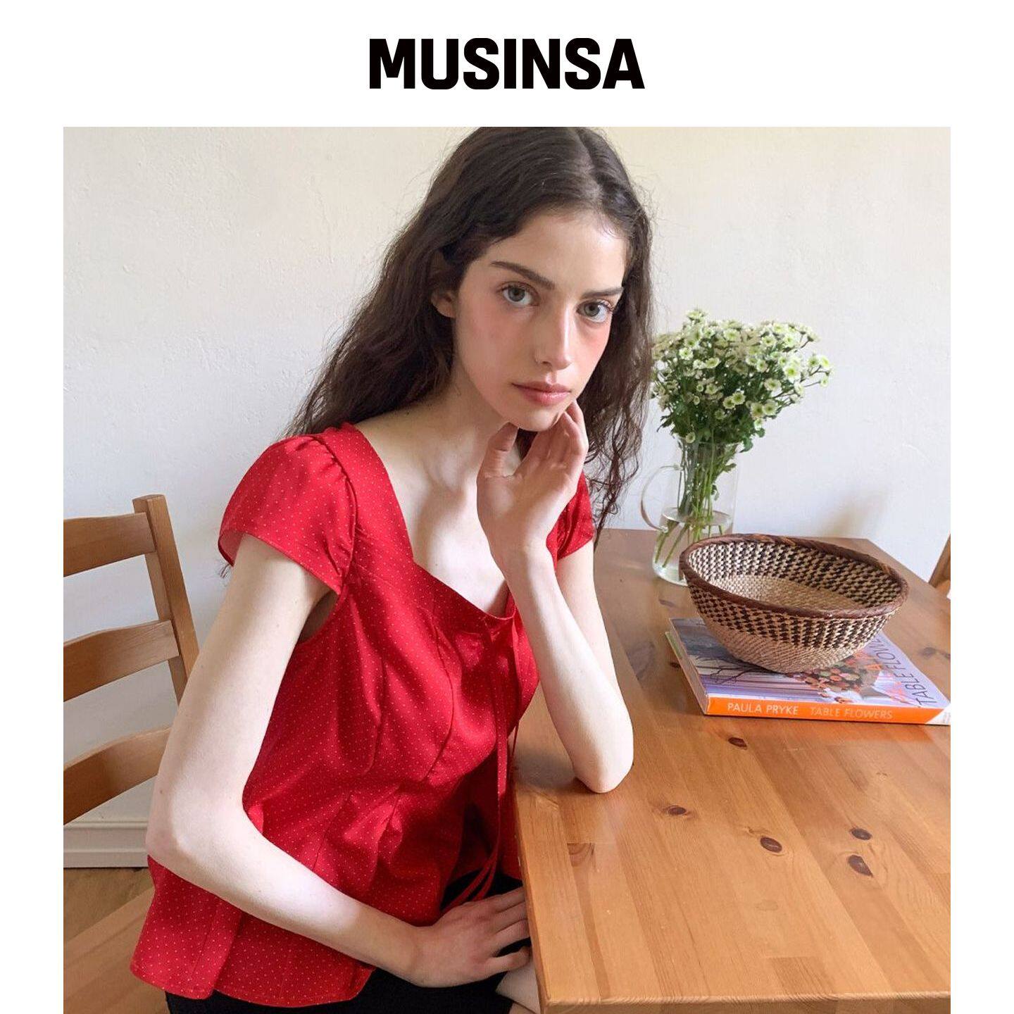 LILISU Sola 女衬衫 / 红色波点 MUSINSA韩国官网直邮进口