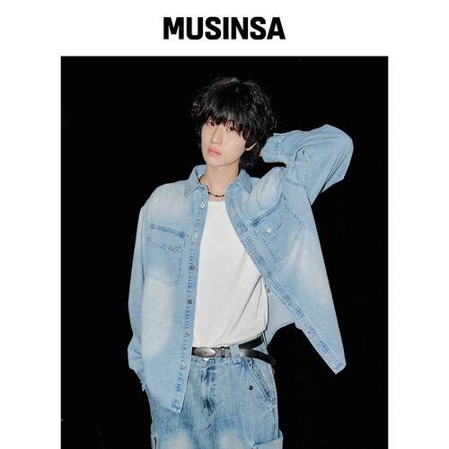DECET 牛仔衬衫 DCSH006 浅蓝色 MUSINSA韩国直邮官方正品