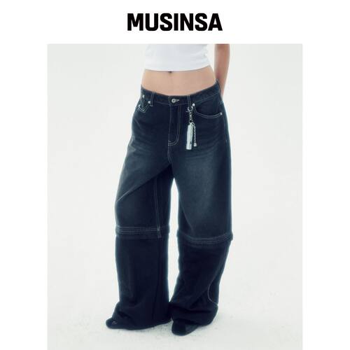 RUNNINGHIGH 可拆卸双面牛仔裤 [黑色] MUSINSA韩国官网直邮进口