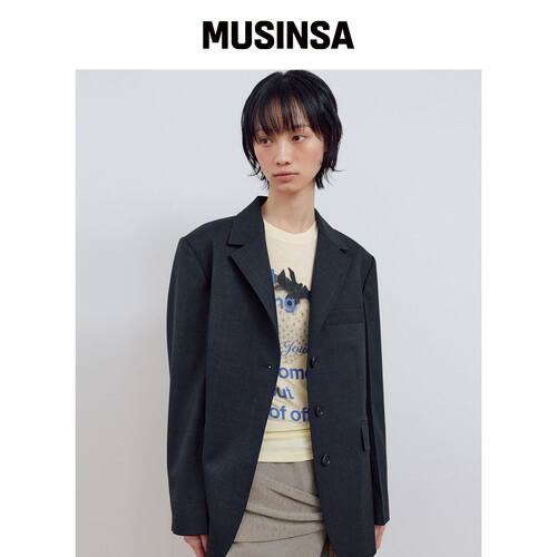 MA JOURNEE 单面隐藏夹克_炭灰色 MUSINSA韩国官网直邮进口