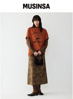 STUDIO TOMBOY [UNI] 跑步熊短袖T恤_深橙色 91U韩国官网直邮进口