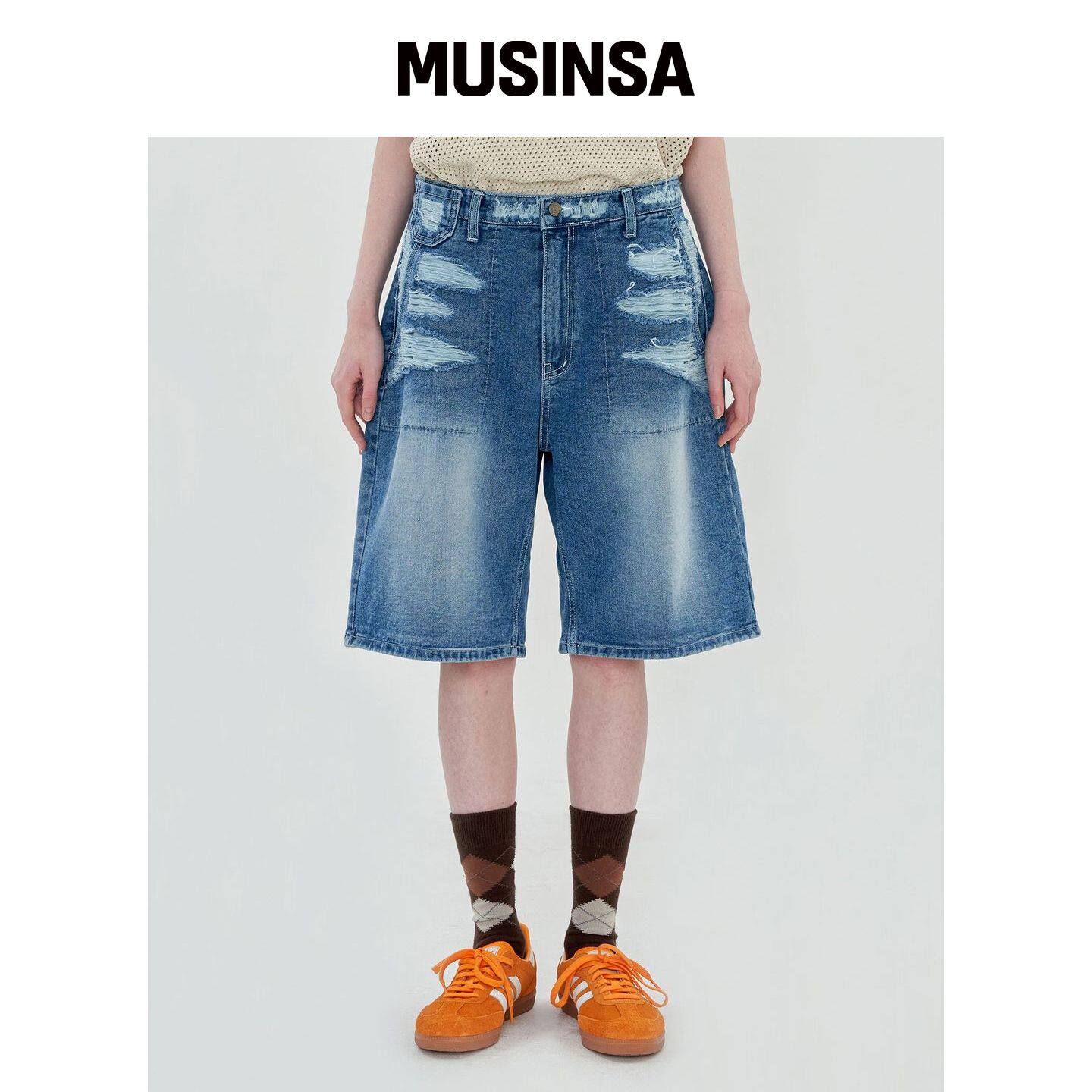 UNALLOYED 破洞牛仔短裤 / blouson MUSINSA韩国直邮官方正品