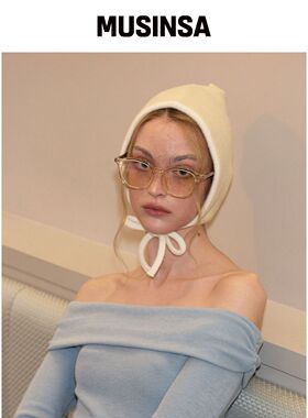 SALON DE YOHN Ribbon Bonnet Hat_ 柠檬色韩国官网直邮进口