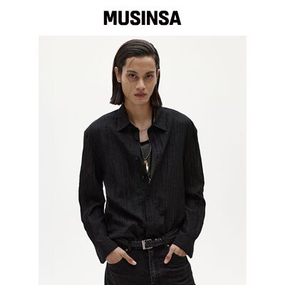 LMOOD 马伦天丝衬衫 黑色 MUSINSA韩国官网直邮进口