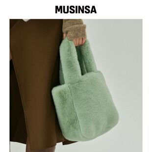 MOLLIOLLI Koya 毛绒迷你托特包 [薄荷] MUSINSA韩国官网直邮进口