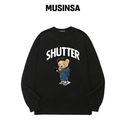 SHUTTER CAMERA BEAR 长袖（SLS037）黑色韩国官网直邮进口